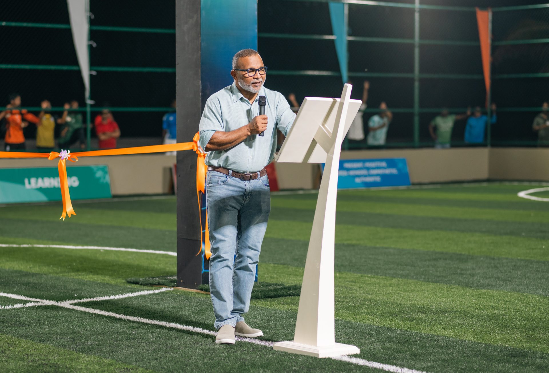 GM Ahmed Zahir giving a speech