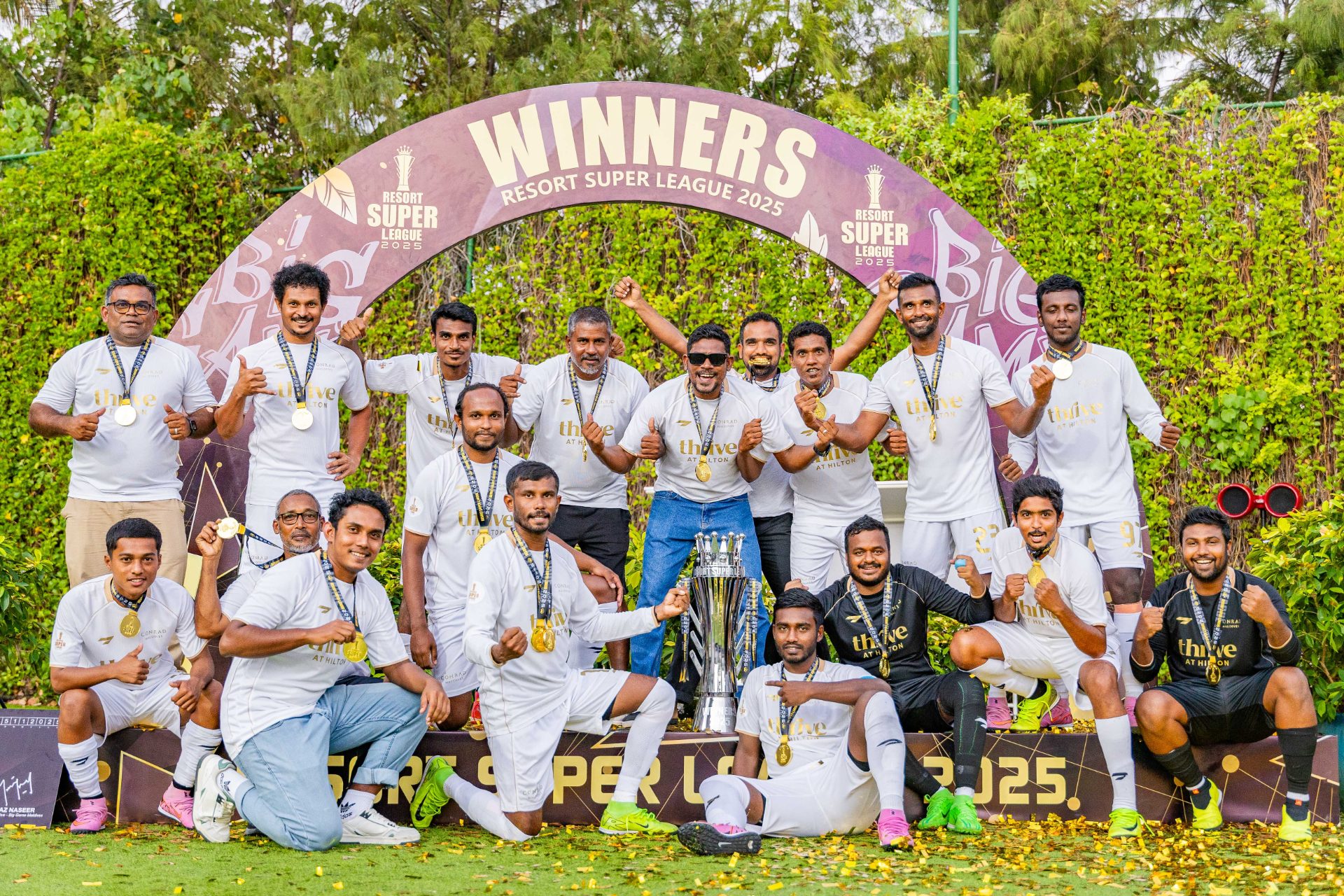 Akaa celebrating after lifting the Resort Super League 2025 title